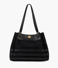 RTW Creation - Black suede zebra tote bag