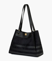RTW Creation - Black suede zebra tote bag