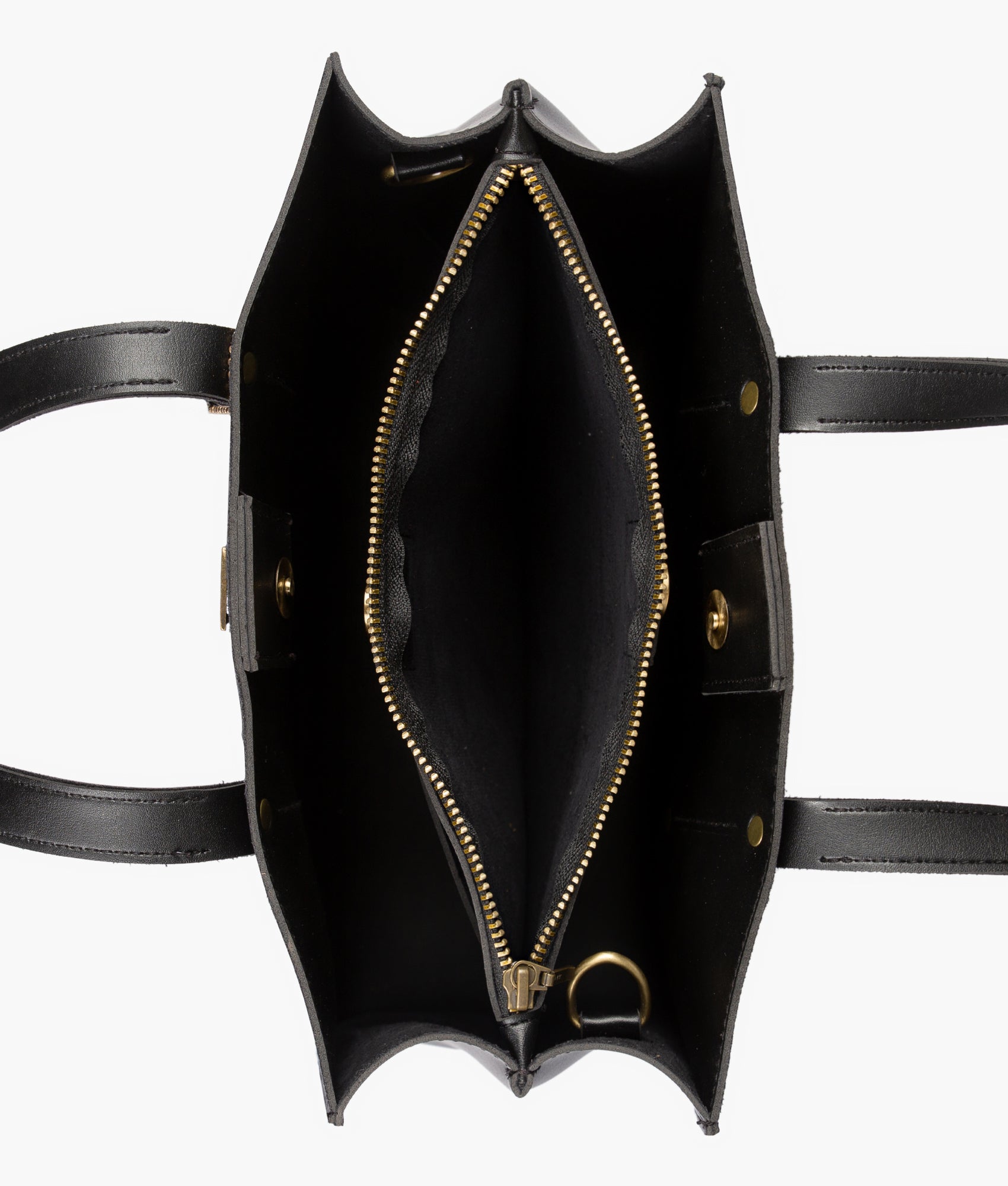 RTW Creation - Black multi compartment satchel bag