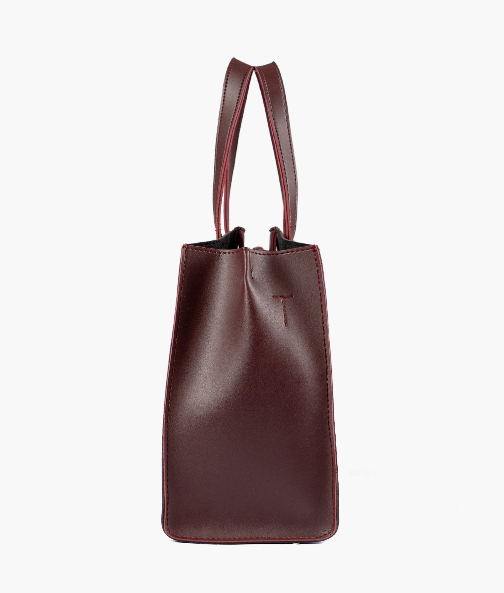RTW Creation - Black with burgundy multi compartment satchel bag