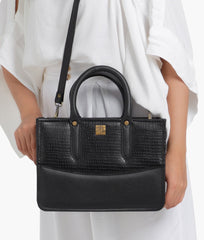 RTW Creation - Black crocodile satchel bag