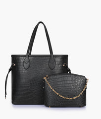 RTW Creation - Black crocodile neverfull two piece set