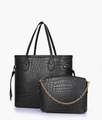 RTW Creation - Black crocodile neverfull two piece set