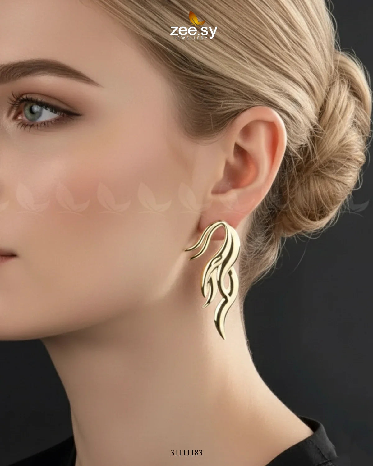 Blaze Earrings Golden - Zeesy Jewellery
