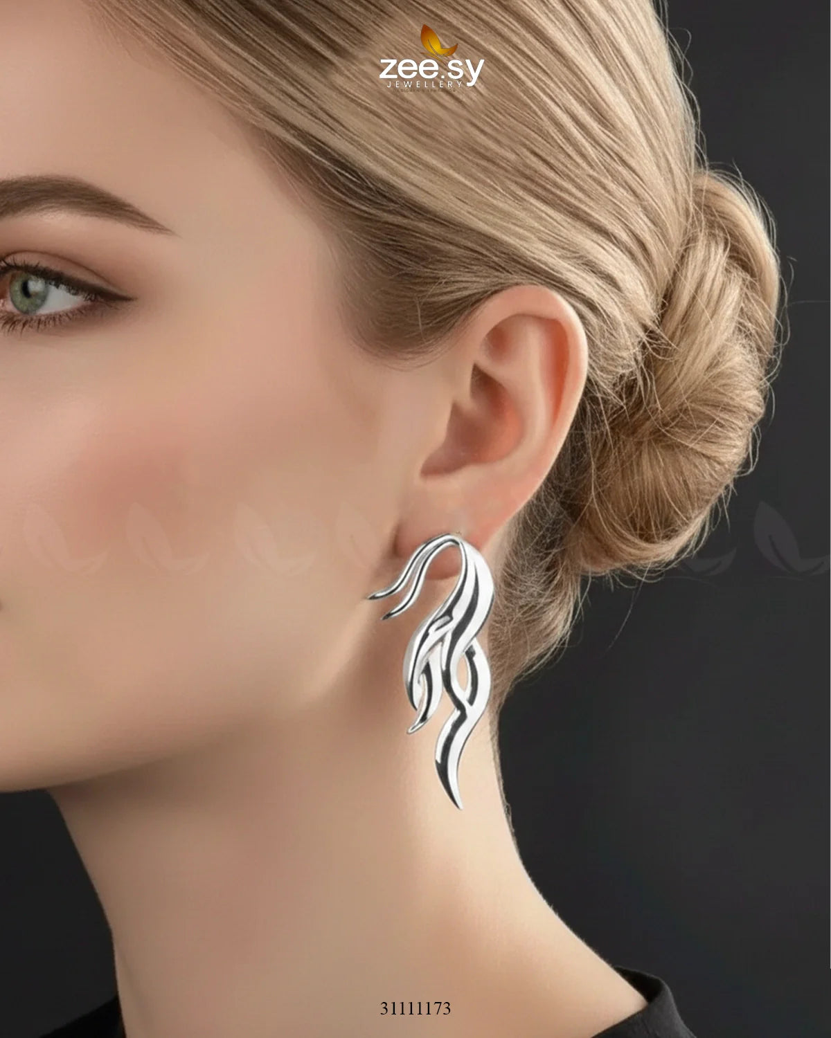 Blaze Earrings Silver - Zeesy Jewellery