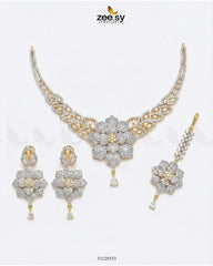 Bloom Camellia Crystal Necklace Set
