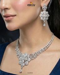 Bloom Camellia Crystal Necklace Set