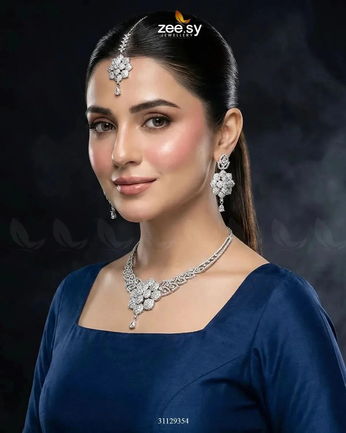 Bloom Camellia Crystal Necklace Set