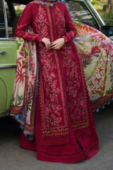 SS Lawn By Hussain Rehar Unstitched 3 Piece Emb Lawn Suit-Bloom