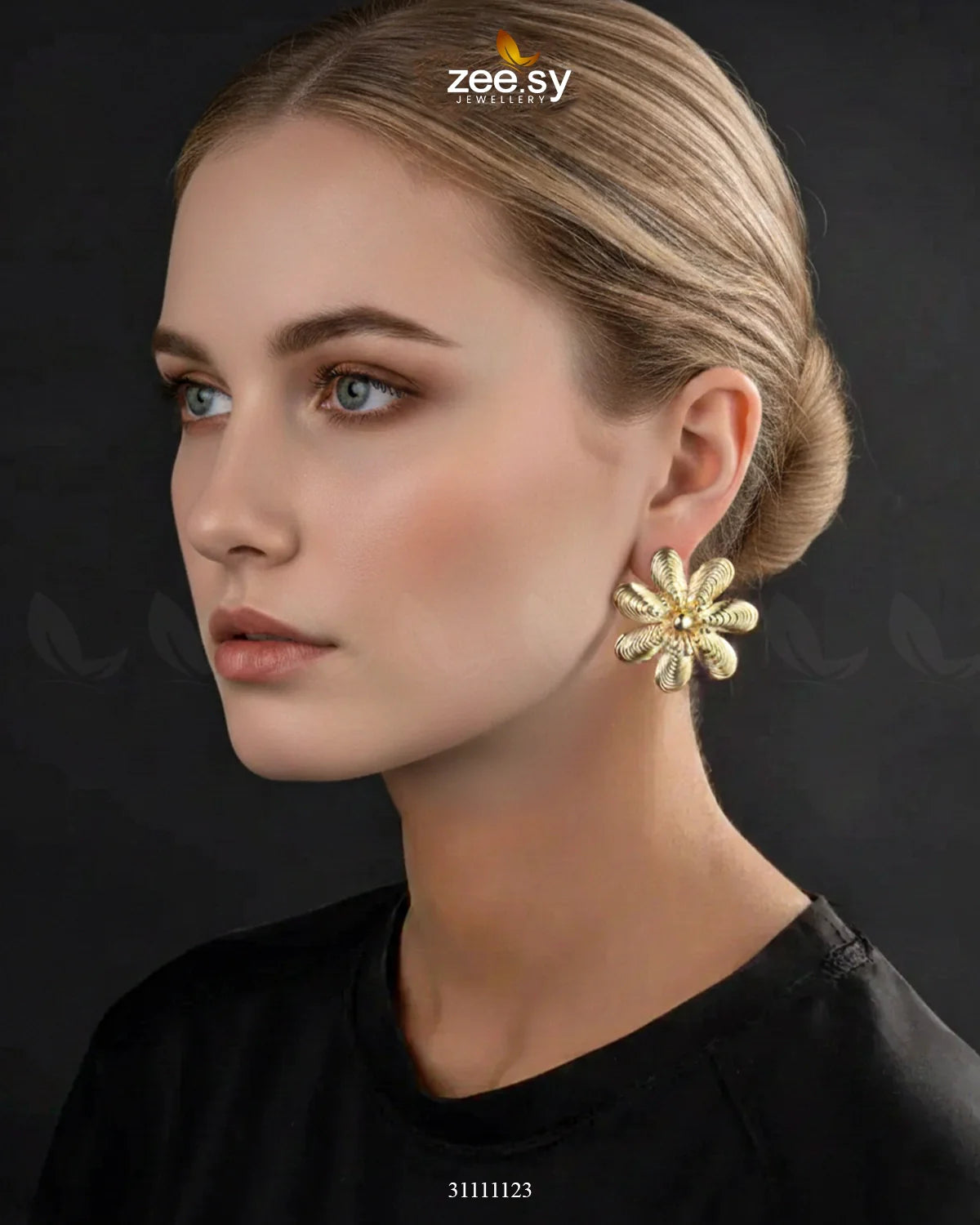 Bloomwave Earrings Golden - Zeesy Jewellery