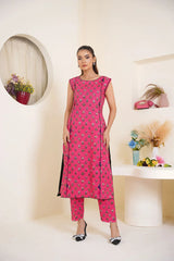 Gulbahar By Arha Eman Stitched Summer Suit-Blossom â€“ Pink Sleeveless Co ord