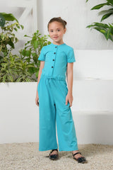 Sprinkles Stitched 1 Piece Summer Jumpsuit Kids Collection'2025-Blue -  Jersey Jumpsuit