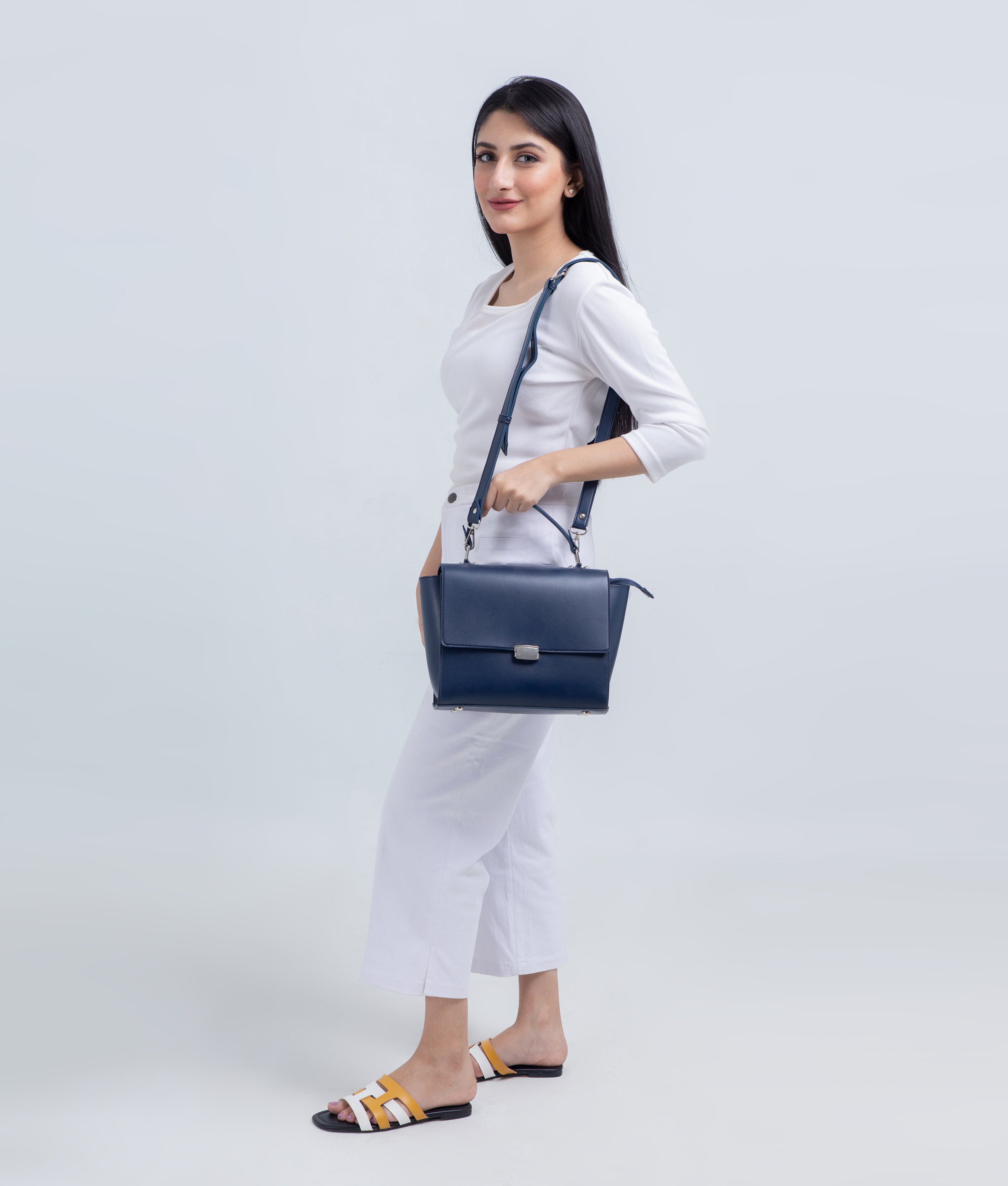RTW Creation - Blue mini messenger bag