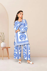 Qurb Stitched 2 Piece Summer Collection'2025-Blue Pottery