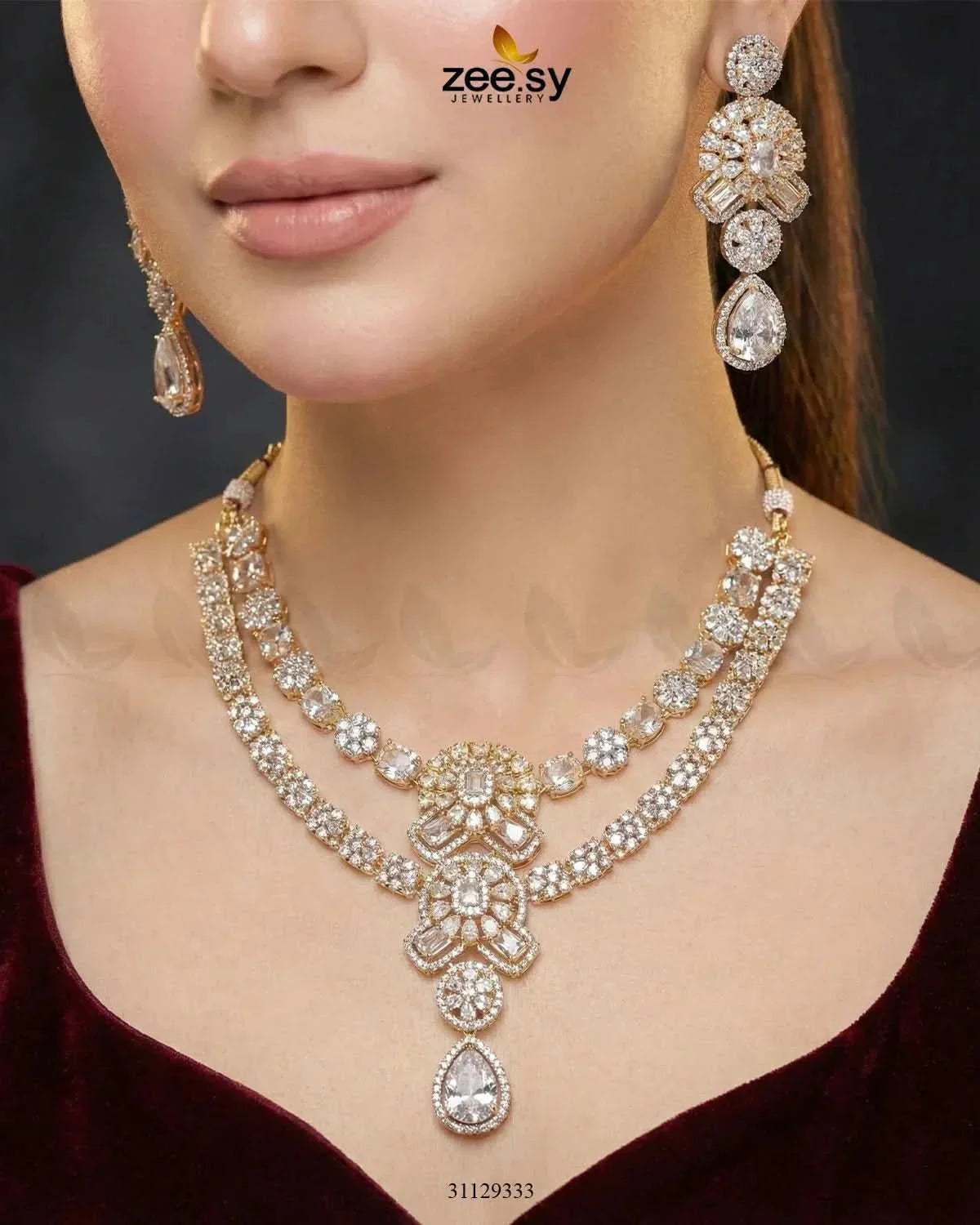 Blush Bold Diamond Necklace Set