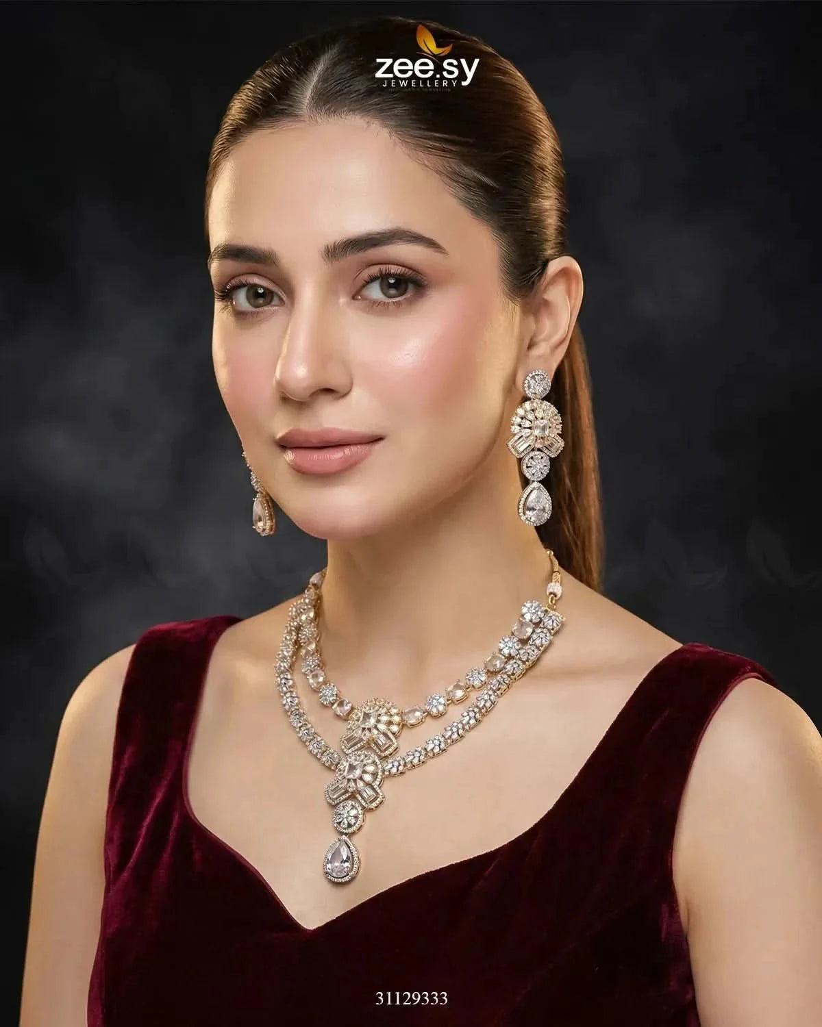 Blush Bold Diamond Necklace Set