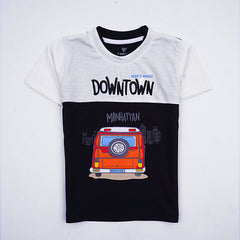 Kjunction Boys Half Sleeves-Printed T-Shirt (Downtown)