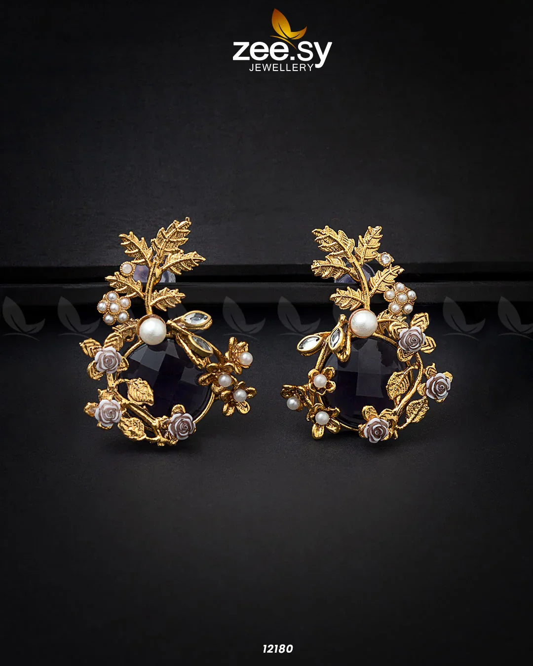 Bract Earrings Purple - Zeesy Jewellery