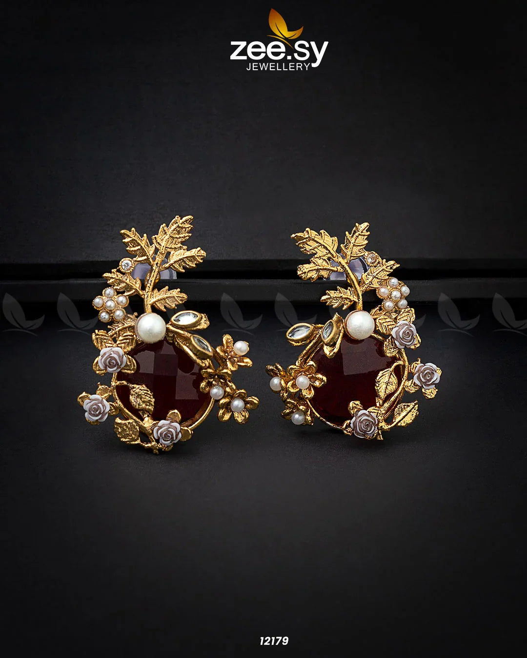 Bract Earrings Red - Zeesy Jewellery
