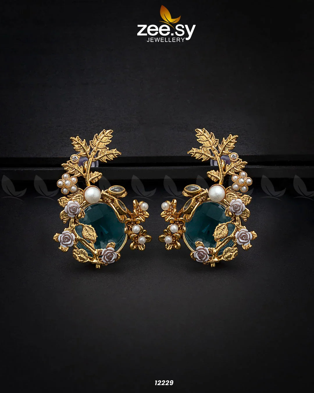 Bract Earrings Sea Green - Zeesy Jewellery