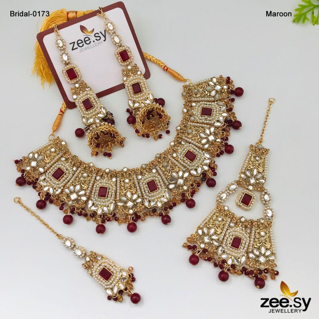 Bridal-0173 Mahroon - Zeesy Jewellery