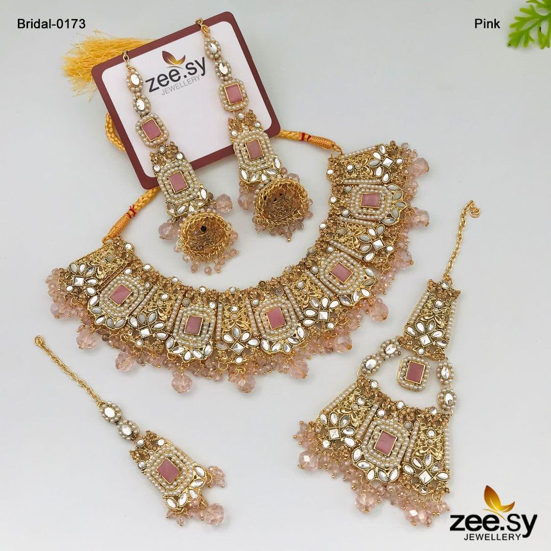 Bridal-0173 Pink - Zeesy Jewellery