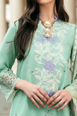 Hemline Odyssey By Mushq Unstitched 3 Piece Luxury Emb Lawn Suit-HMC-10-Bristol Beauty
