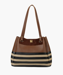 RTW Creation - Brown and white zebra tote bag
