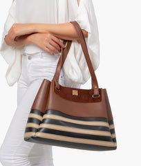 RTW Creation - Brown and white zebra tote bag