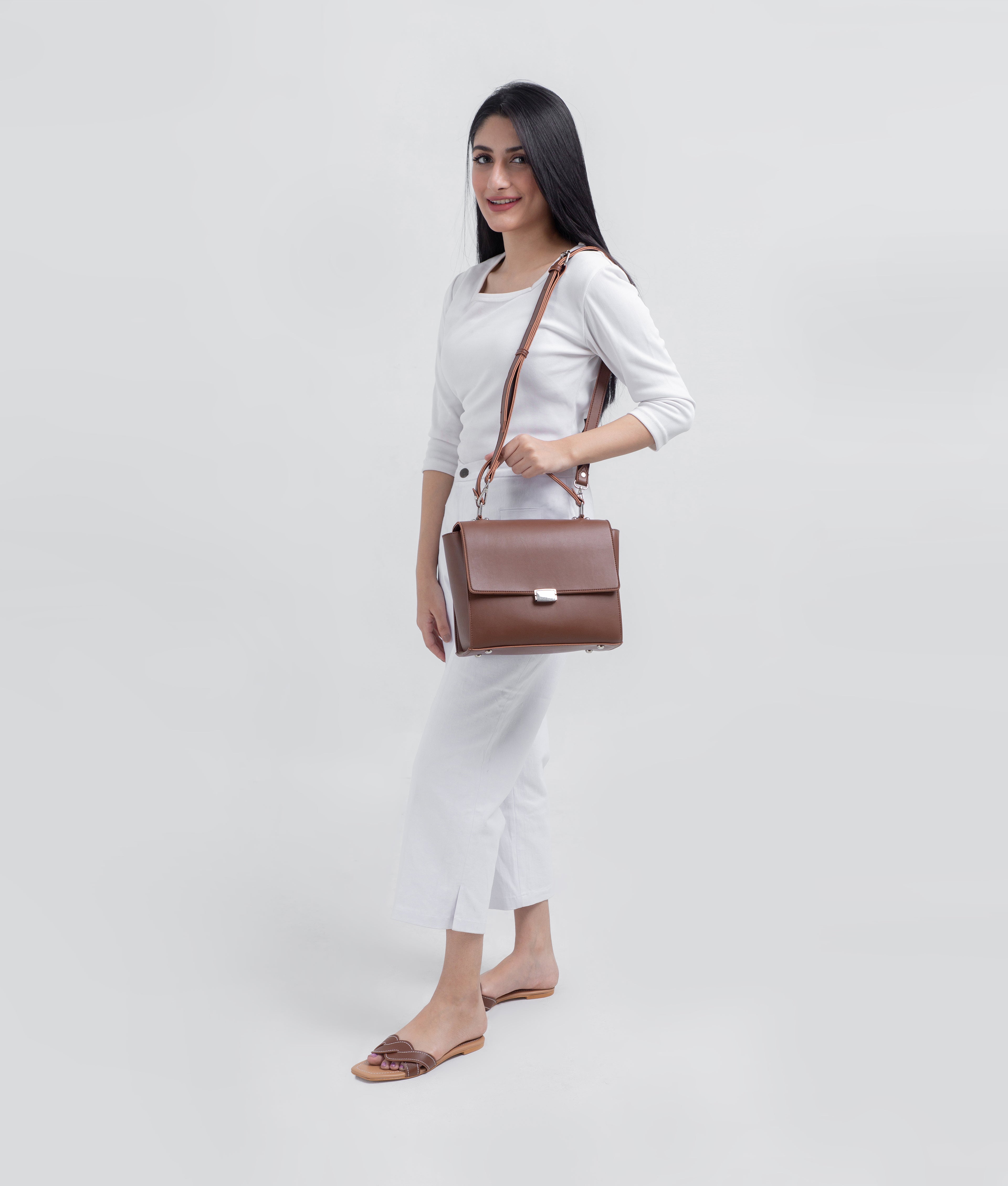 RTW Creation - Brown mini messenger bag