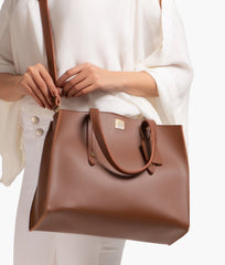 RTW Creation - Brown multi compartment satchel bag