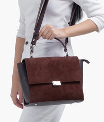 RTW Creation - Dark brown suede mini messenger bag