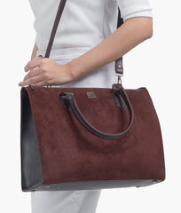 RTW Creation - Dark brown suede workplace handbag