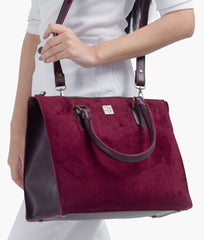 RTW Creation - Burgundy suede workplace handbag