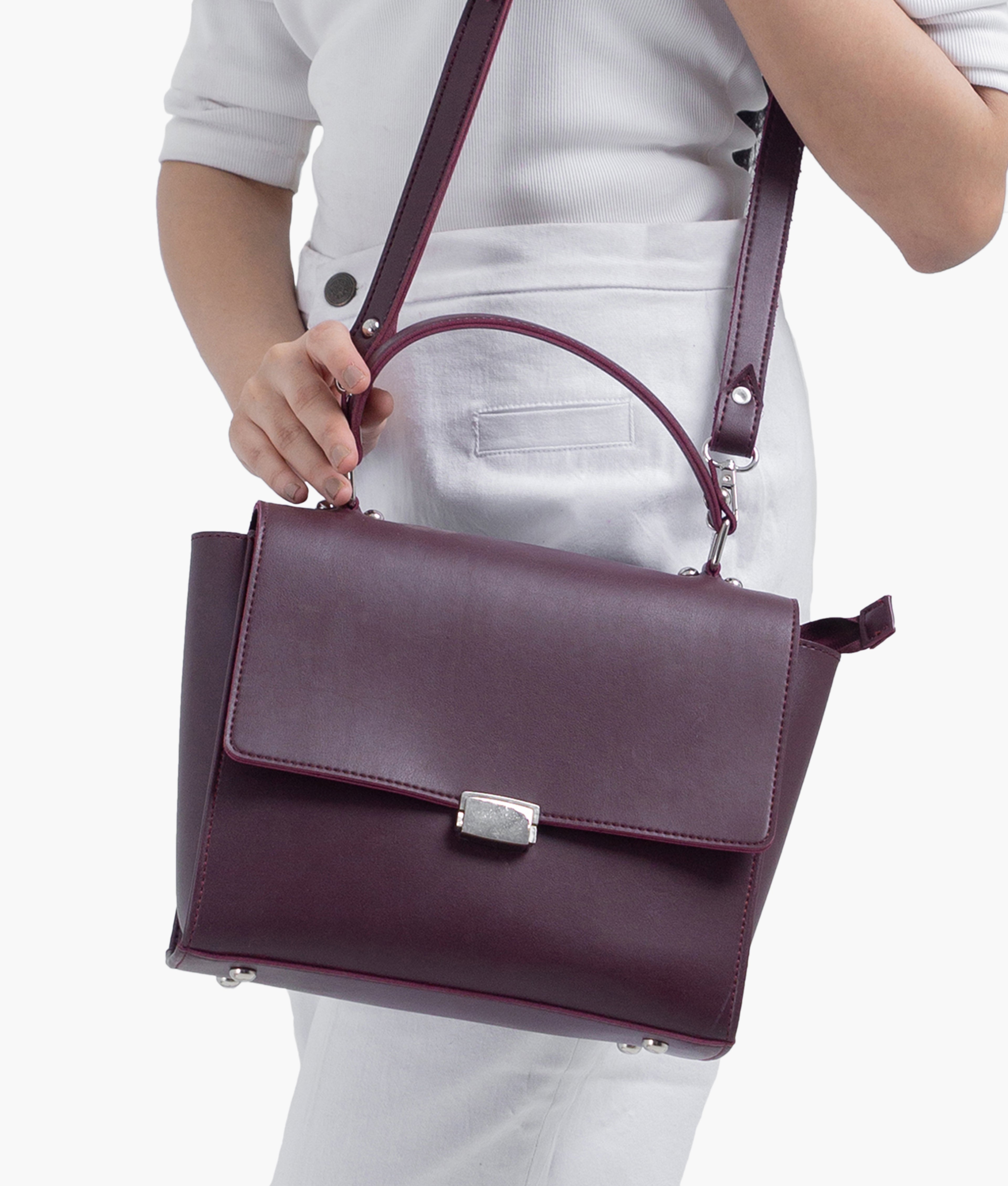 RTW Creation - Burgundy mini messenger bag