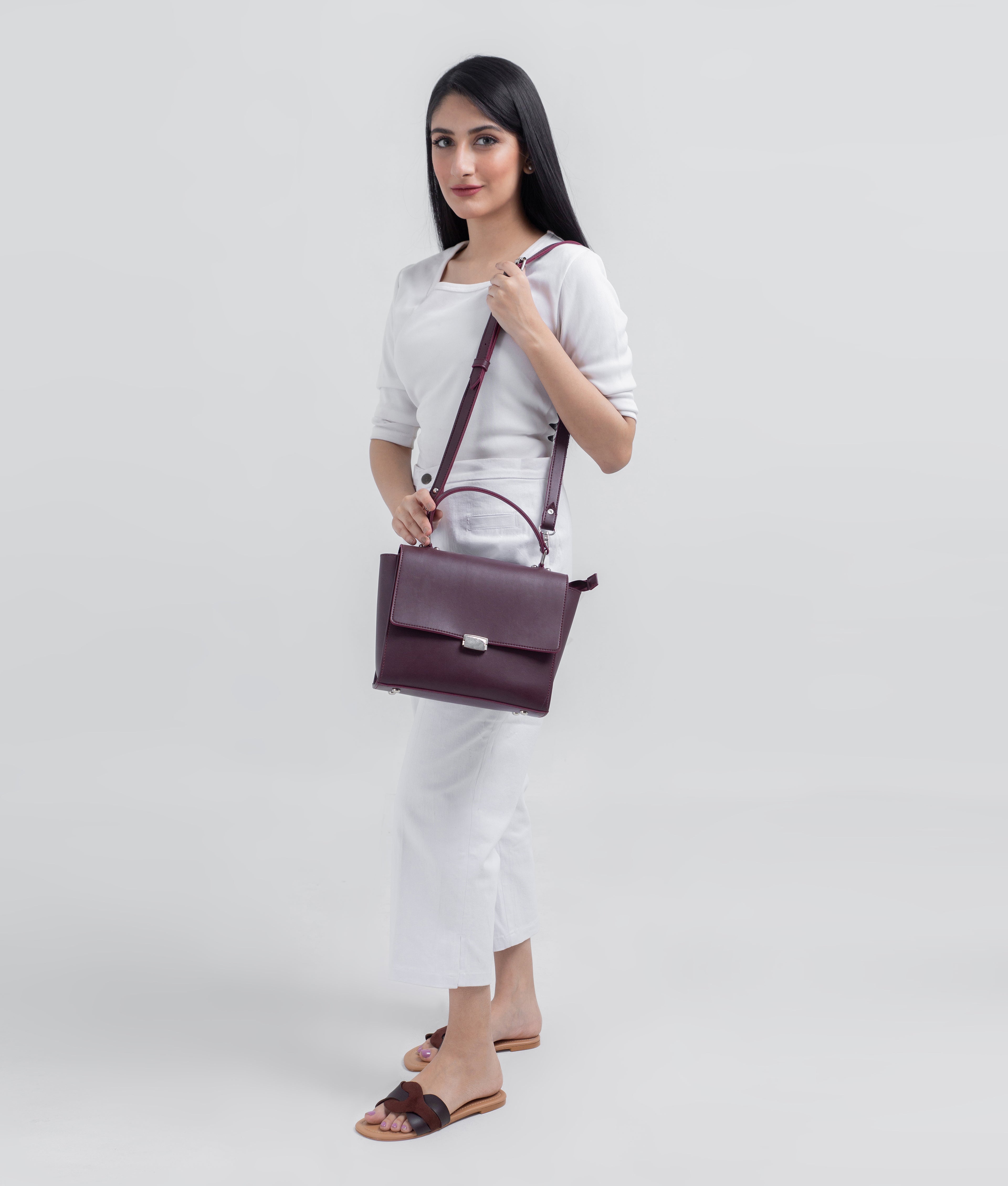 RTW Creation - Burgundy mini messenger bag