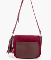 RTW Creation - Burgundy suede foldover saddle bag