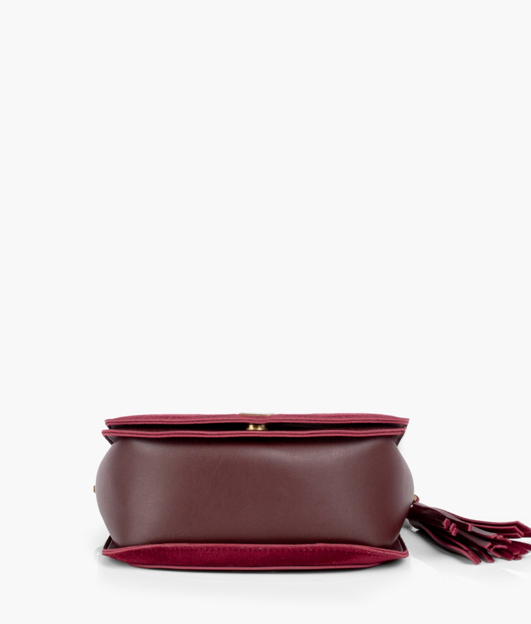 RTW Creation - Burgundy suede foldover saddle bag