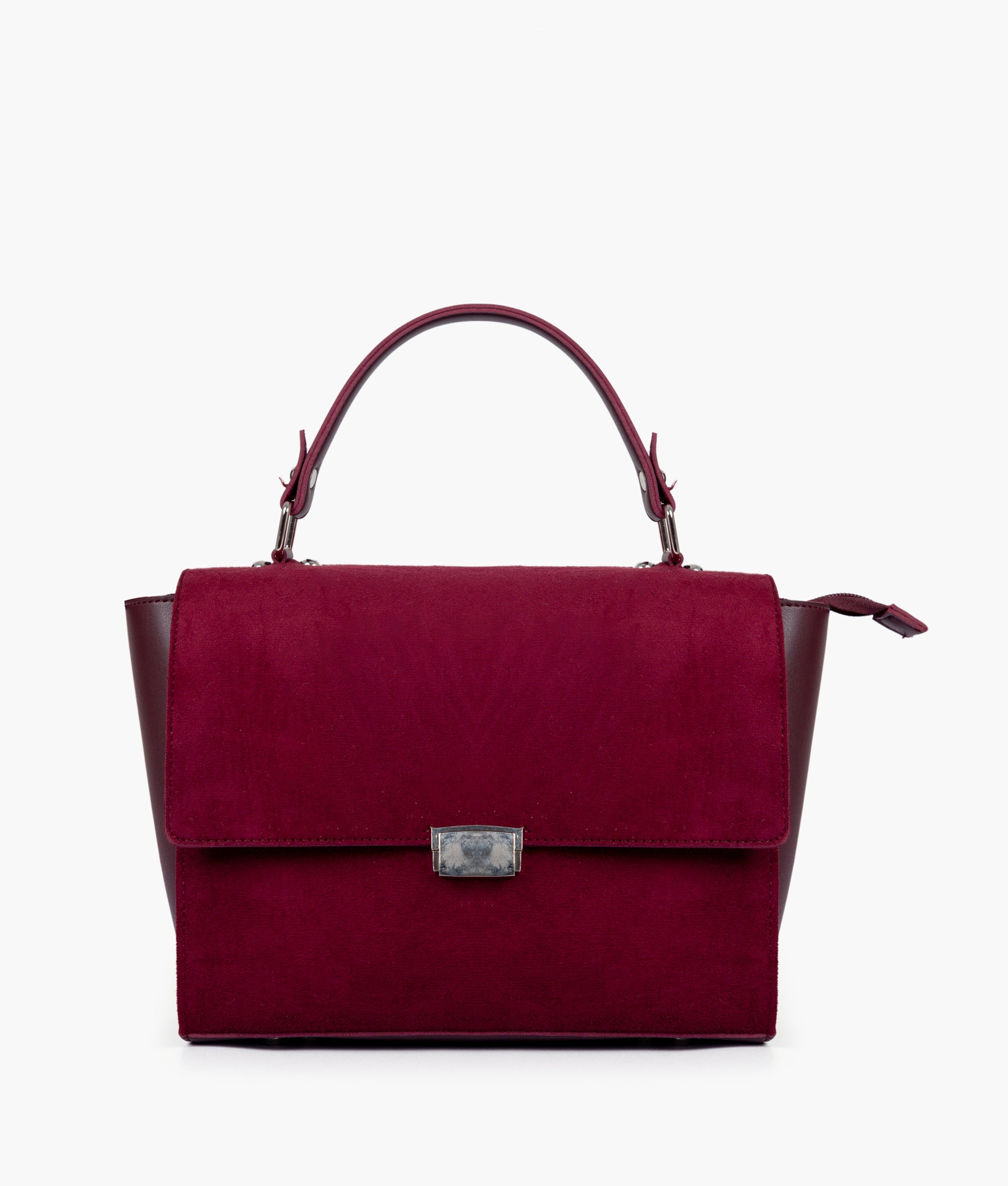 RTW Creation - Burgundy suede mini messenger bag