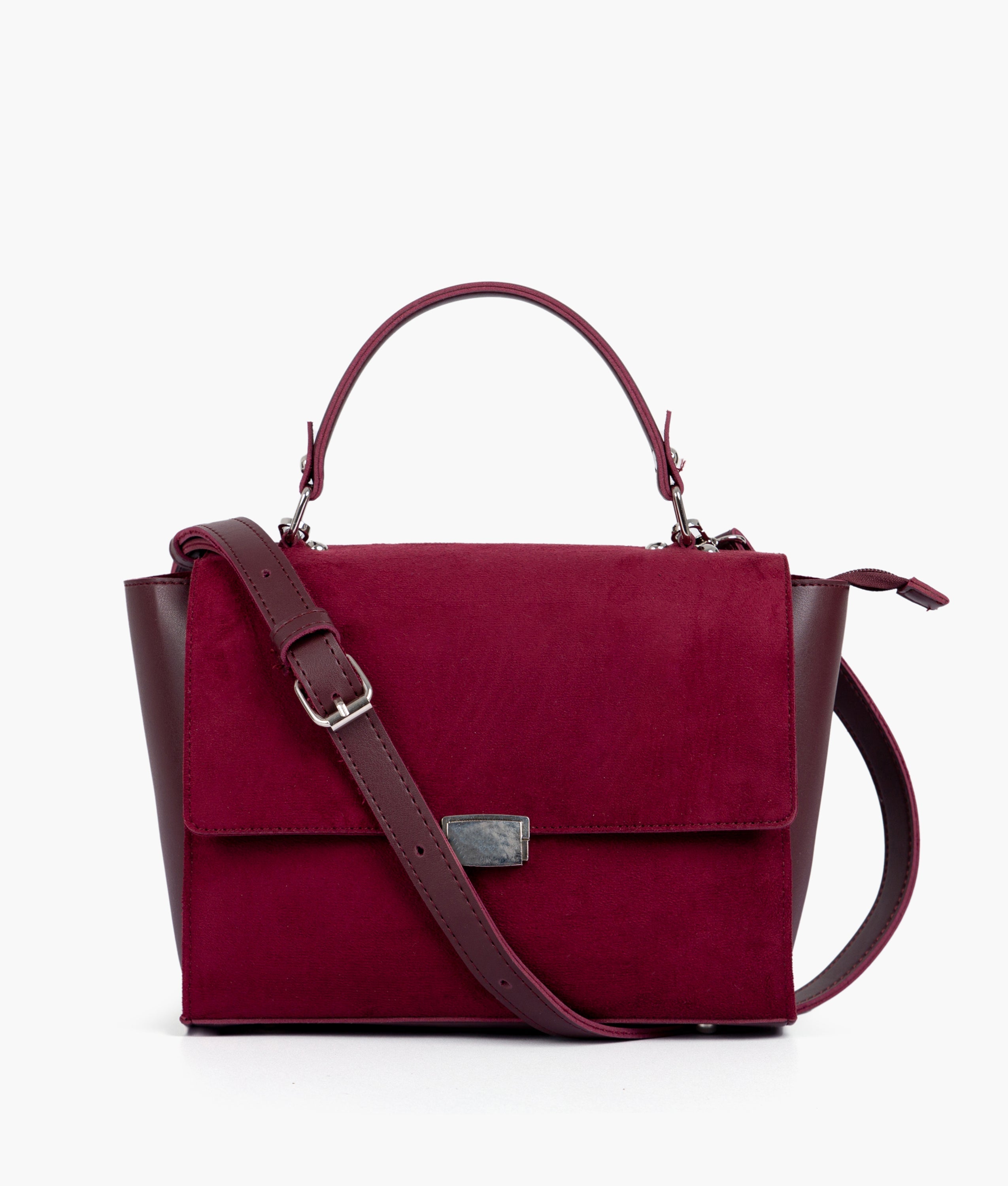RTW Creation - Burgundy suede mini messenger bag
