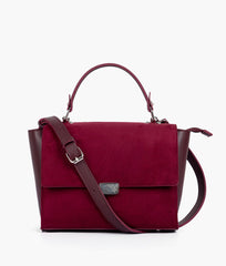 RTW Creation - Burgundy suede mini messenger bag