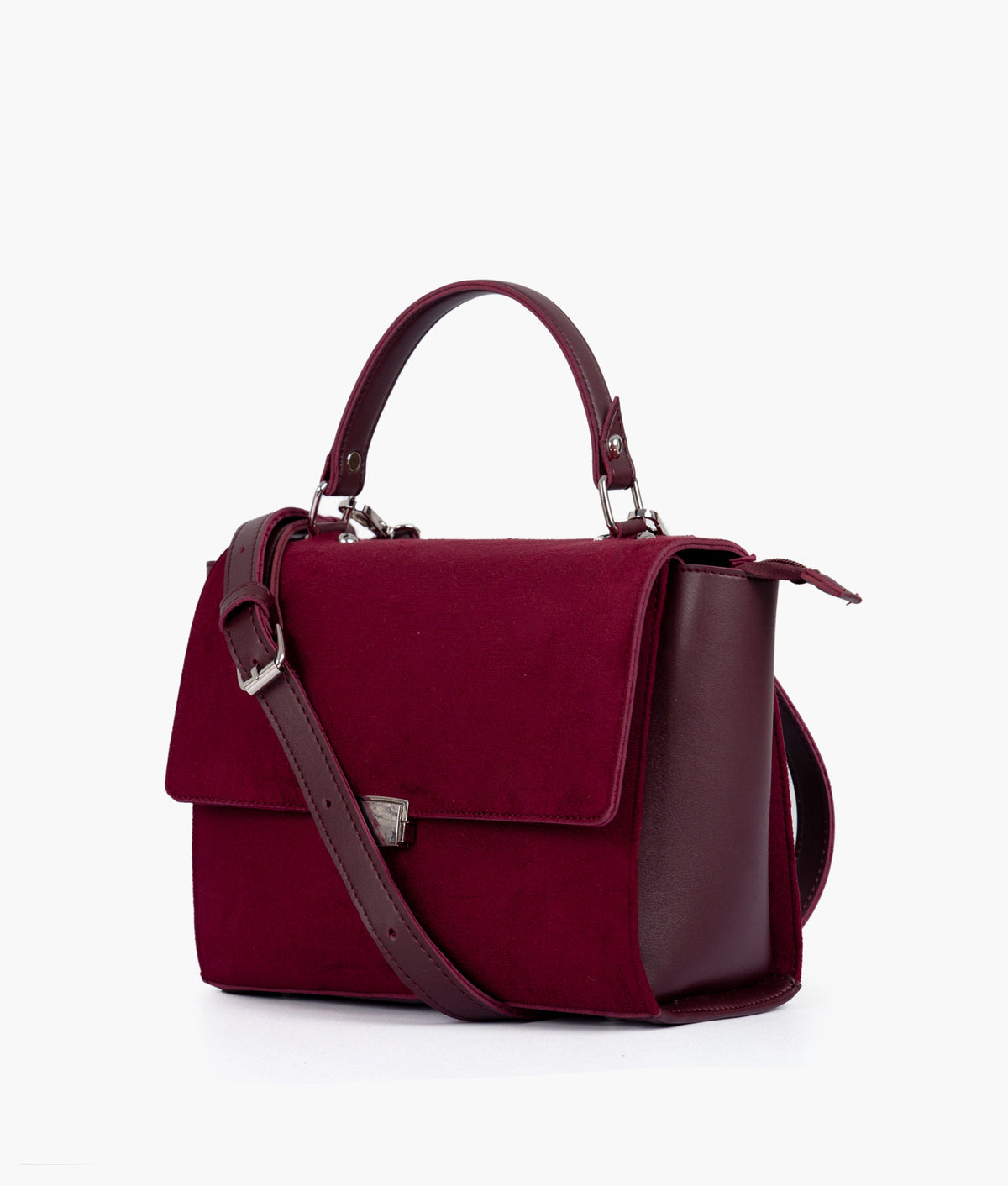 RTW Creation - Burgundy suede mini messenger bag