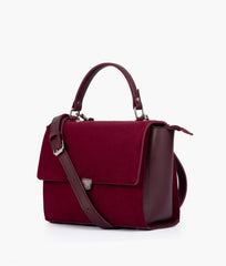 RTW Creation - Burgundy suede mini messenger bag