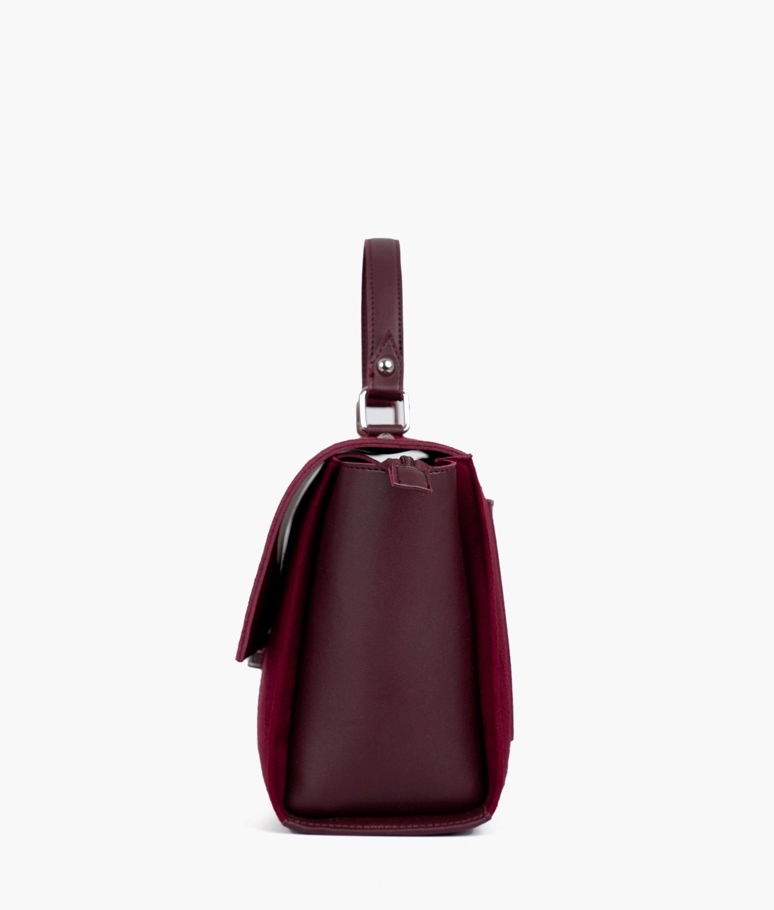 RTW Creation - Burgundy suede mini messenger bag