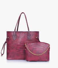 RTW Creation - Burgundy crocodile neverfull two piece set