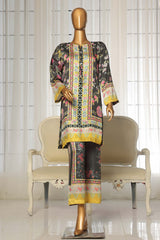 Sada Bahar Stitched 2 Piece Silk Printed Suit-C1-18-Black & Yellow