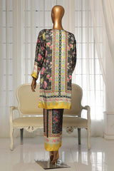 Sada Bahar Stitched 2 Piece Silk Printed Suit-C1-18-Black & Yellow