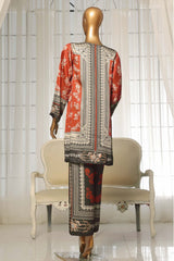 Sada Bahar Stitched 2 Piece Silk Printed Suit-C1-24-Orange & Skin