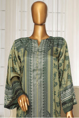Sada Bahar Stitched 2 Piece Silk Printed Suit-C2-19-Kai Green
