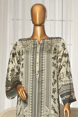 Sada Bahar Stitched 2 Piece Silk Printed Suit-C2-24-Black & Skin